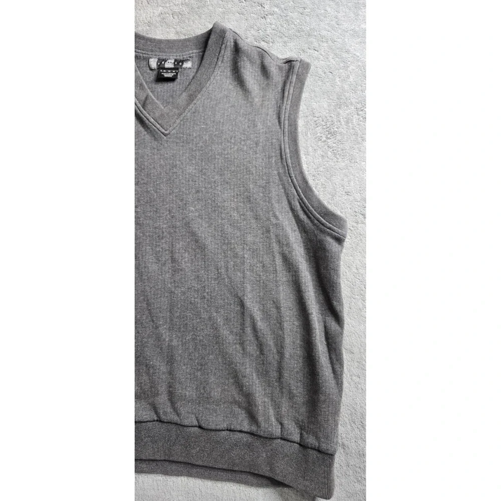 Nike Golf Vest Mens XL Grey V-Neck Cotton Swoosh Casual Preppy Y2K